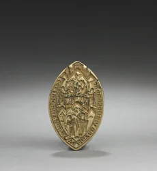 Almond-Shaped Seal: Coronation of the Virgin with a Kneeling Monk