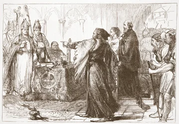 Altercation between John of Gaunt and the Bishop of London, illustration from The History of Protestantism by James Aitken Wylie, 1878