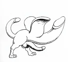 Amulet with a triple phallus