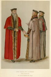 An Elizabethan Lord Mayor and Aldermen, illustration from 