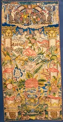 An Embroidered Hanging in Coloured Silks