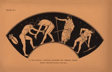 Ancient Greek Education: In the Palaistra, Wrestlers, Paidotribes, Boy Preparing Ground