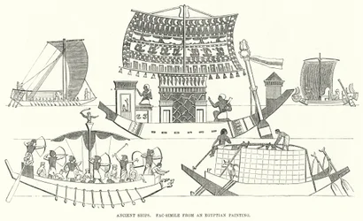 Ancient Ships, Fac-simile from an Egyptian Painting