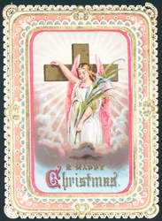 Angel standing with Cross