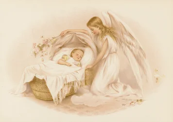 Angel Watching Over a Baby