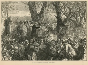 Archbishop Manning addressing the meeting in Hyde Park