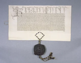 Charter Recording Grant by King Henry VI to New College Oxford of the Estates of Newton Longville, 1441