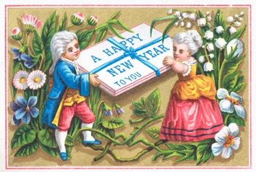 Aristocratic Couple Holding Package