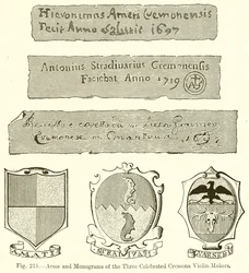 Arms and Monograms of the Three Celebrated Cremona Violin-Makers