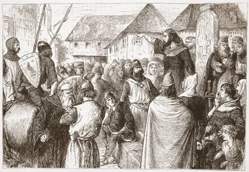 Arnold of Brescia Preaching, illustration from The History of Protestantism by James Aitken Wylie, 1878