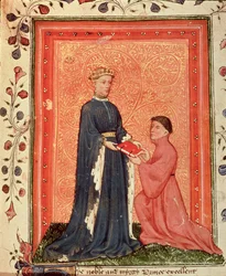 Thomas Hoccleve presenting his book 