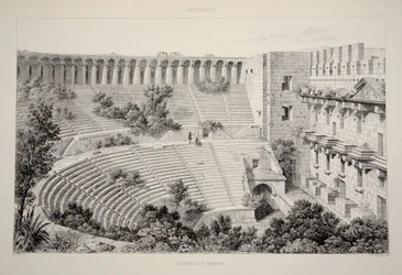 Aspendu - Interior of Theatre, from The Principal Ruins of Asia Minor, pub. 1863
