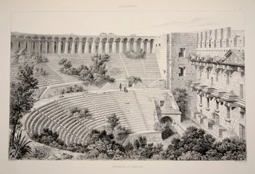 Aspendu - Interior of Theatre, pub. 1863 Lithograph