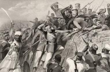 Attack of the Mutineers on the Redan Battery at Luknow, 30th July 1857, from 