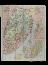 Bacon’s Large-Scale Map of the Transvaal Orange Free State and Natal with extension south to Port Elizabeth, South Africa