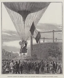 Balloon Ascent of Messers Jovis and Mallet from La Villette Gas-Works, Paris