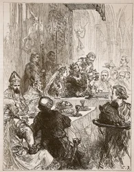 Banquet at the marriage of Henry and Eleanor of Provence (Illustration from Cassell