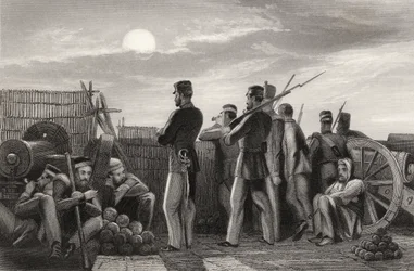 Battery at Lucknow, the defenders on the lookout, from 