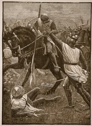 Battle of Evesham: King Henry in danger (Illustration from Cassell