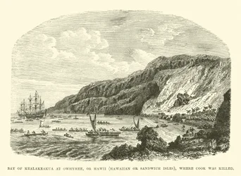 Bay of Kealakeakua at Owhyhee, or Hawaii, Hawaiian or Sandwich Isles, Where Cook Was Killed