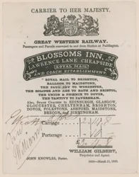 Blossoms Inn, Lawrence Lane, Cheapside, Bill
