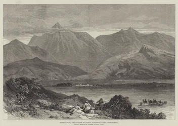 Bodeen Peak, and Village of Madzai, Khoorum Valley, Afghanistan
