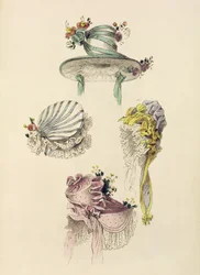 Bonnets for an occasion, fashion plate from Ackermann