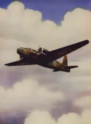 British Vickers Wellington medium bomber in flight