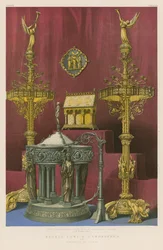 Bronze Font and Candelabra by Bachelet of Paris