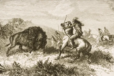 Buffalo Hunting on the Great Plains between St. Louis and Denver, c.1870, from 