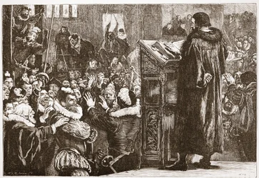 Calvin Threatened in the Church of Rive