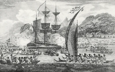 Captain Wallis Attacked by the Indians