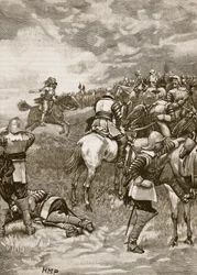Charles at the Battle of Naseby, illustration from Cassell