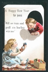 Children about to pull Cracker