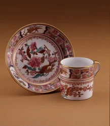 Chinese-Style Coffee Cup and Saucer, Spode, Staffordshire, c.1800