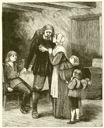 Christian Tells His Wife and Children of His Distress