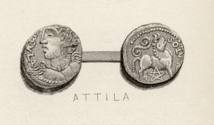 Coin from the era of Attila, King of the Huns