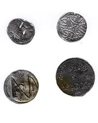 Coins of Cunobelinus or Cymbeline, Offa, King of Mercia, and Alfred and Edward the Elder