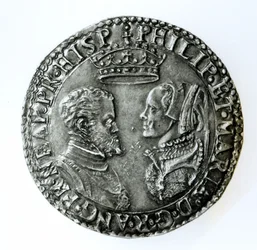 Commemorative shilling for the marriage of Philip II of Spain and Mary I of England