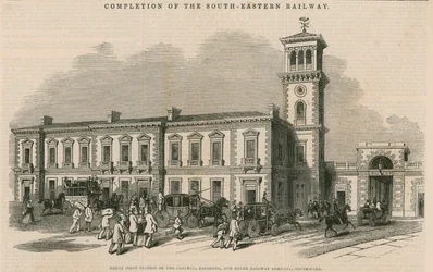 Completion of the South-Eastern Railway: Great joint station of the Croydon, Brighton and Dover Railway Company, Southwark, London