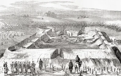 Confederate fortifications to the north of Manassas Junction, from Ward and Lock