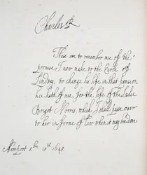 Copy of a letter written by Charles II, 1648