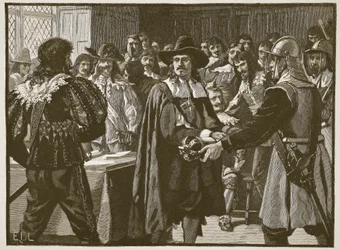 Cromwell dissolving the Long Parliament, illustration from Cassell