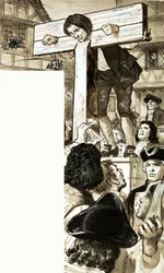 Daniel Defoe in the stocks