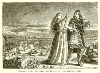 Danish Chieftain and Prophetess on the Battlefield