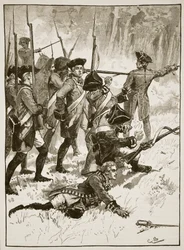 Defeat of General Braddock in the Indian ambush, 1755, illustration from Cassell