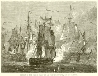 Defeat of the French Fleet by Sir John Duckworth, off St. Domingo