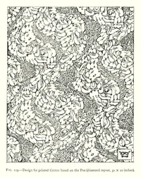 Design for printed Cotton based on the Pea, diamond repeat, 30 × 21 inches