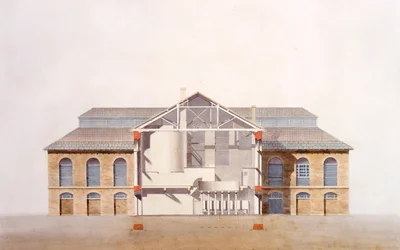 Design for the Stag Brewhouse, original manuscript drawing from the offices of George Saunders, c.1807