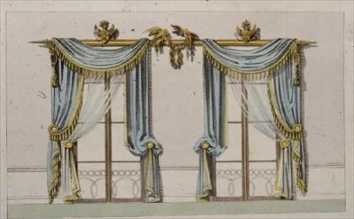 Design for Window Curtains, Plate 64 from Ackermann